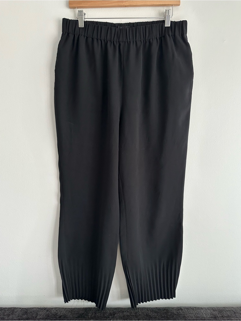 COS Black Elastic Waist Hem Pants Trousers Size 40